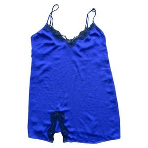 URBAN OUTFITTERS Women's Violet Black Lace Slip Dress Size Medium